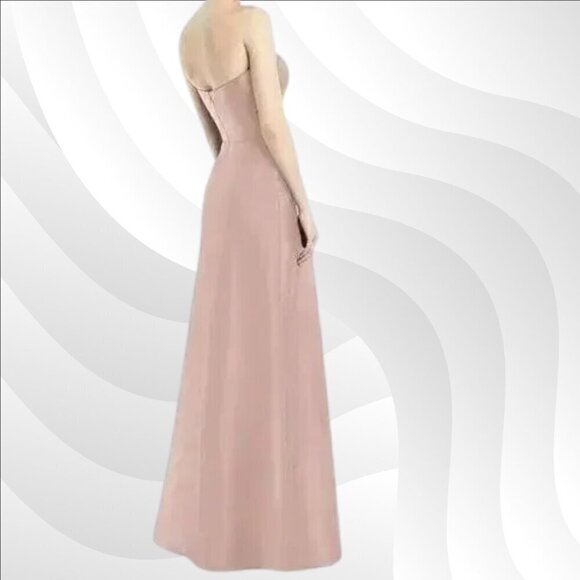 2/$50 Alfred Sung Toasted Sugar Sateen Twill Strapless Dress Size 18 | Elegant - Picture 2 of 7
